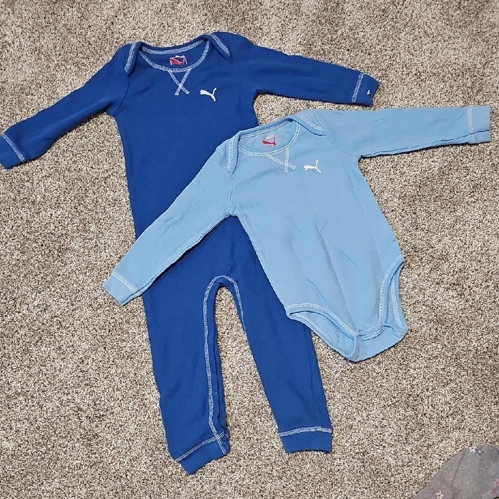 Puma Kids Bodysuit Set in Blue and Light Blue